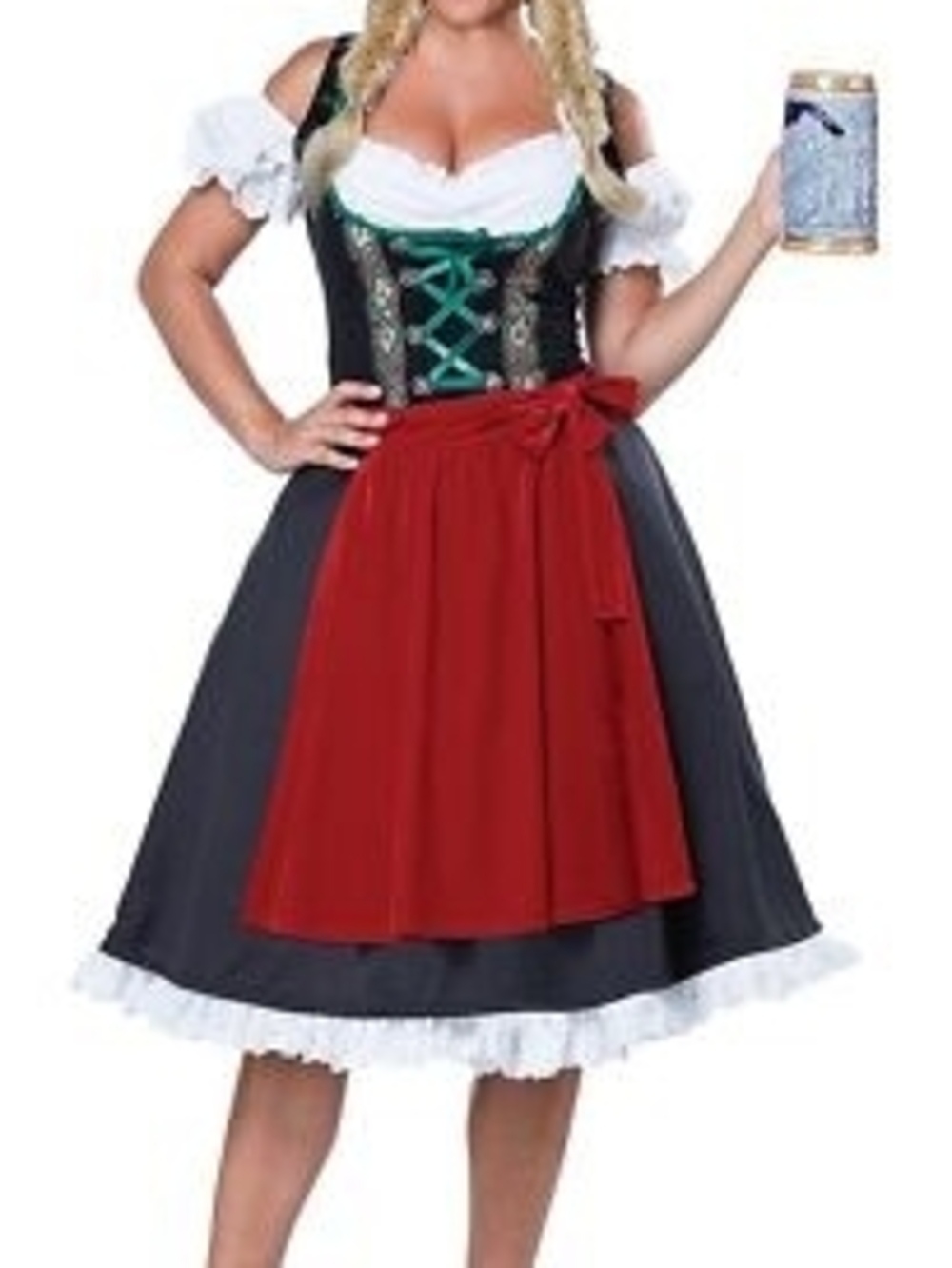 Halloween Oktoberfest Frauline Dress Apron Headband Sz Large EUC $80 Retail